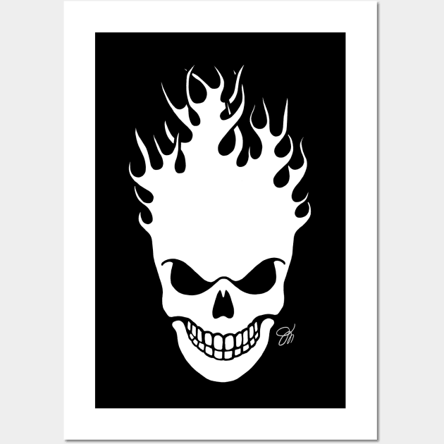 Skull on Fire Wall Art by artbydesign